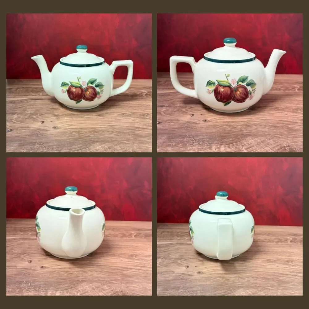 Casuals by China Pearl Apple Blossom Teapot Creamer Sugar Bowl Set